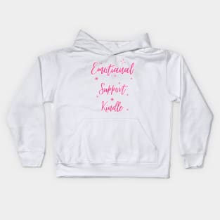 Emotional Support Kindle Pink - Sparkly Text Kids Hoodie